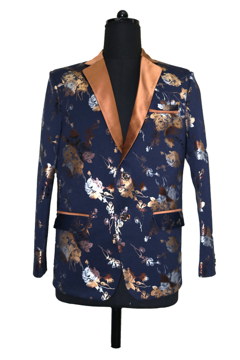 Deep Blue Floral Jacket